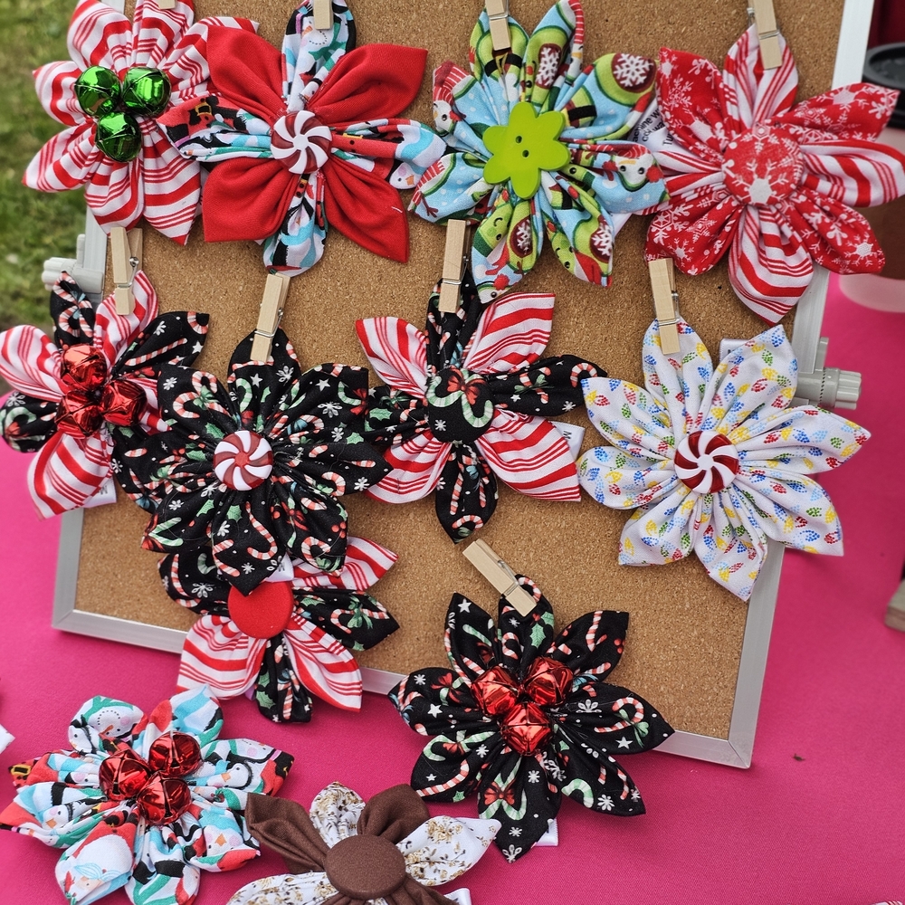 Holiday Bows For Your Dog Collars